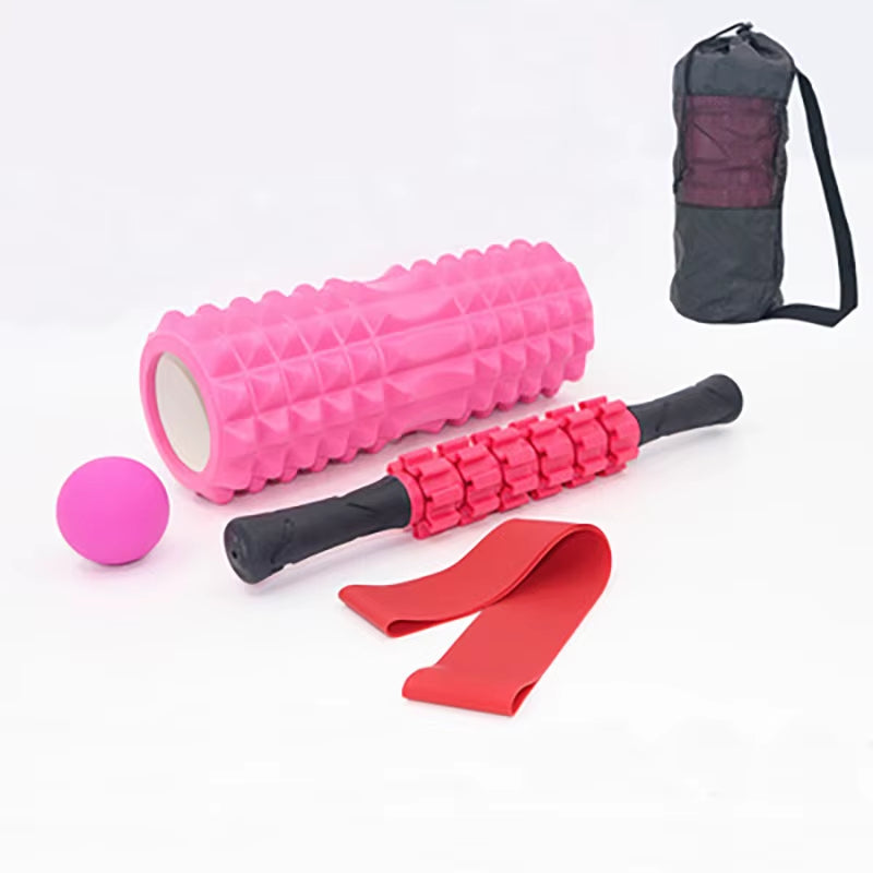 5-Piece Foam Roller and Massage Ball Set for Yoga, Pilates, and Fitness Training